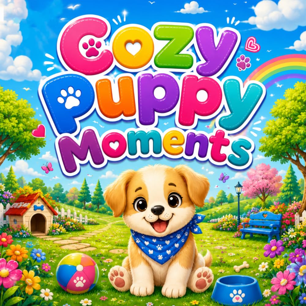 Cozy Puppy Moments: Coloring Book with Cute Dogs & Playful Puppies for Stress Relief for Boys & Girls