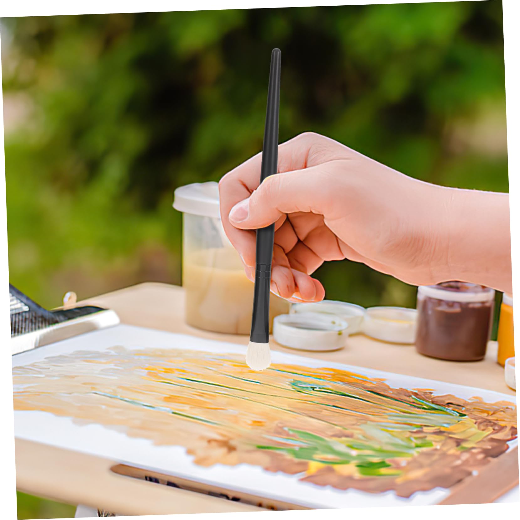 5 Set Di Pennelli Per Pittura Pennelli Per Acquerelli Strumenti Per Pittura A Pennelli in Setole Di Nylon Pennelli Per Pittura Kit Artigianale Multifunzionale 7 Pezzi*5