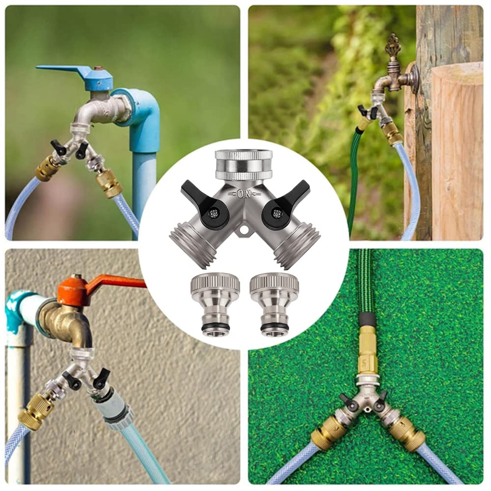 Connettore Per Tubo Flessibile A 2 Vie, Rubinetto Per Tubo Flessibile A 2 Vie Da Giardino Connettore Per Tubi Flessibili A 2 Vie Distributore A 34