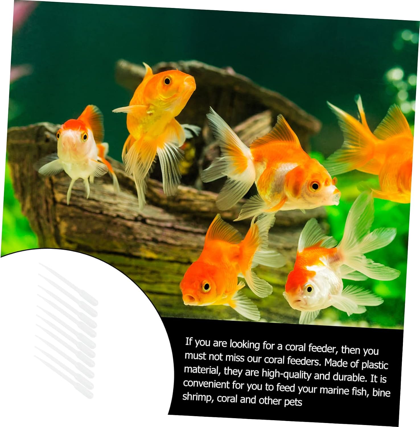 VANZACK 10pcs Fish Feeders Medicine Brine Shrimp Feeders Long Plastic Tubes for Aquarium image 3