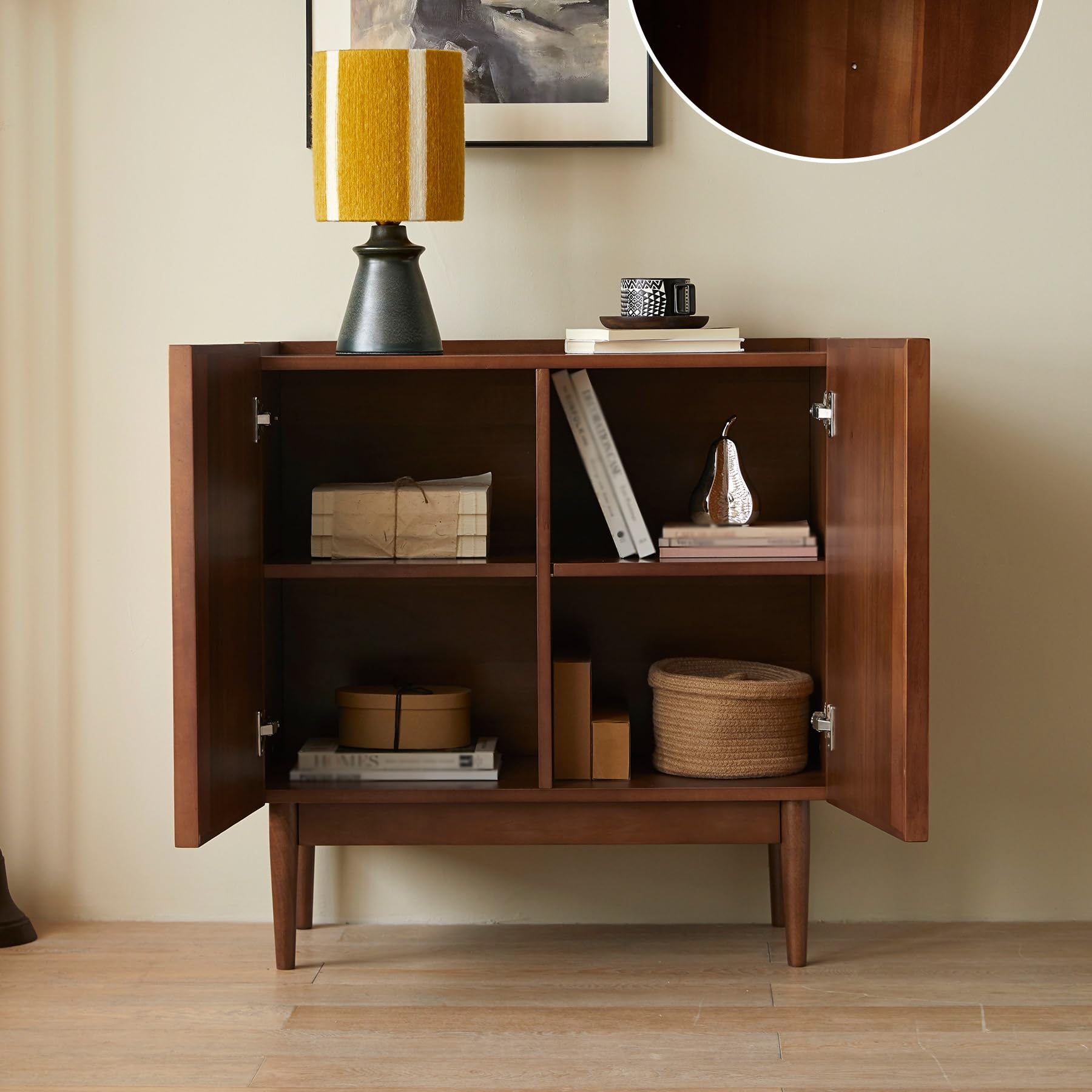 Armadio a buffet 80 x 43 x 85 cm Cassettiera autoportante in legno massello per il posizionamento lungo la parete, mobile portaoggetti e decorativo per soggiorno Farstu cucina credenza
