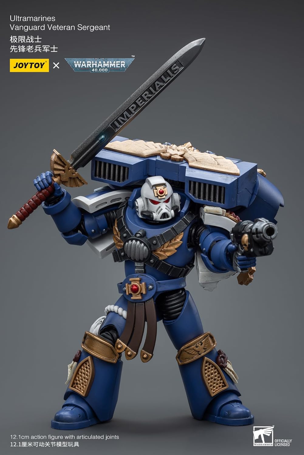 Warhammer 40K: Ultramarines Vanguard Veteran Sergeant 1:18 Scale Action Figure