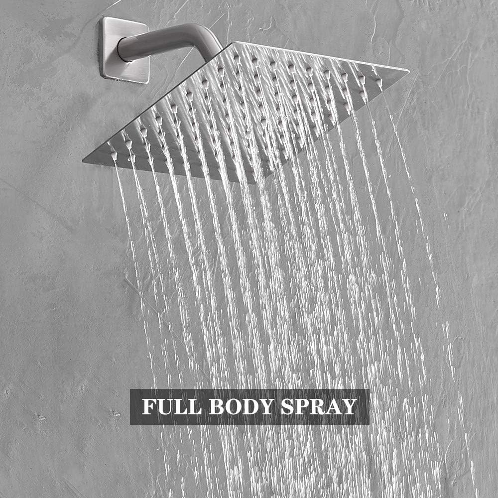 Best Deal Product Heable Shower Faucet Set Brushed Nickel, Bathroom Rainfall Shower System with Stainless Steel Metal Showerhead, Single Function Shower Trim Kit with Rough-in Valve
