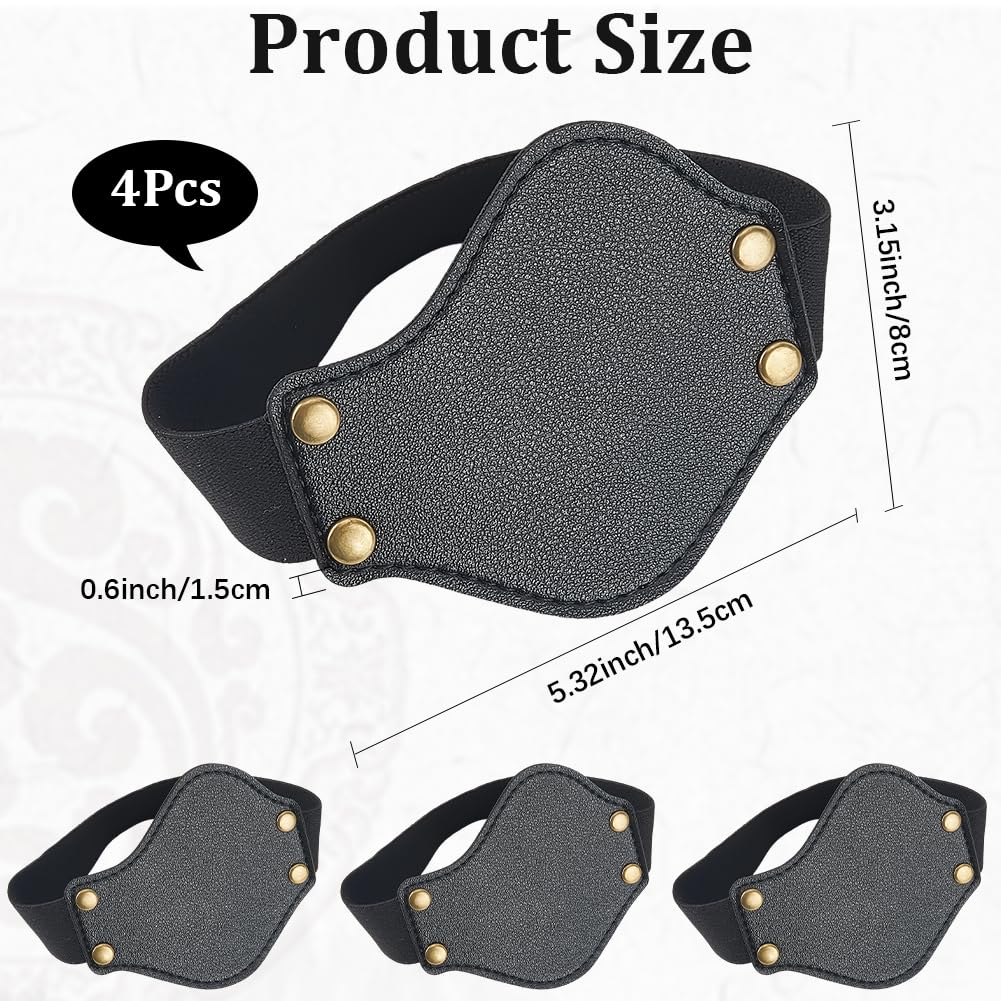 4 pezzo di cover per Cambio Marcia In Pelle PU per Moto Resistente Regolabile per Scarpe e Stivali per Uomo e Donna In Viaggio In Moto (Nero)