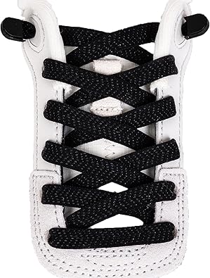 Elastic No Tie Shoe Laces, Flat Stretch Shoelaces for Kids & Adults, Slip-On Tieless Laces for Sneakers With End Clips