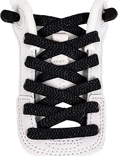 Elastic No Tie Shoe Laces, Flat Stretch Shoelaces for Kids & Adults, Slip-On Tieless Laces for Sneakers With End Clips