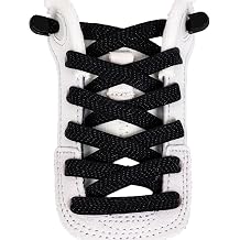Elastic No Tie Shoe Laces, Flat Stretch Shoelaces for Kids & Adults, Slip-On Tieless Laces for Sneakers With End Clips