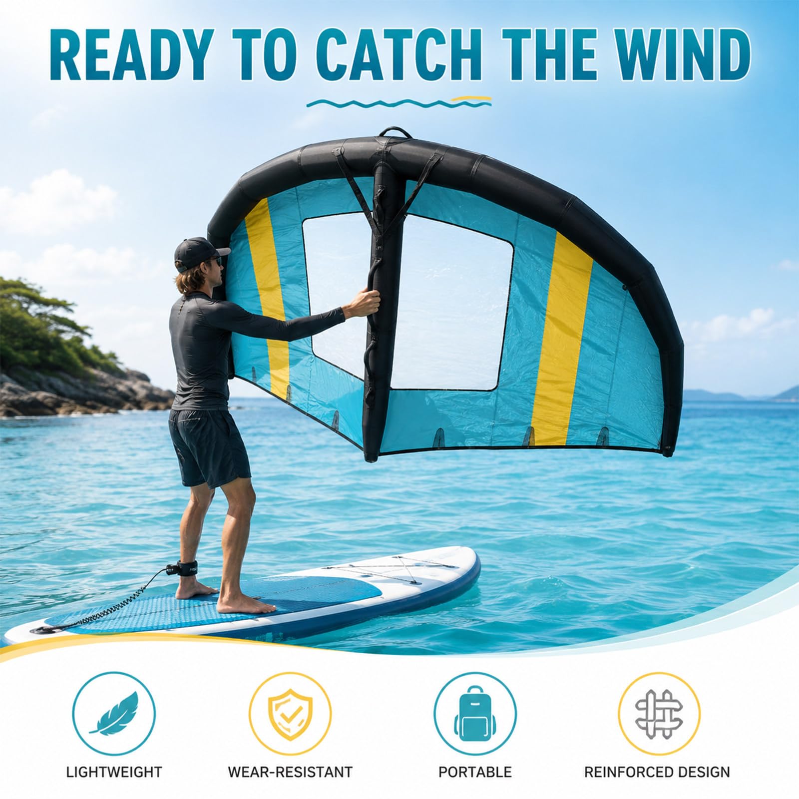 Handgehaltener Surf-Wing für SUP und Wingfoilen 5m²