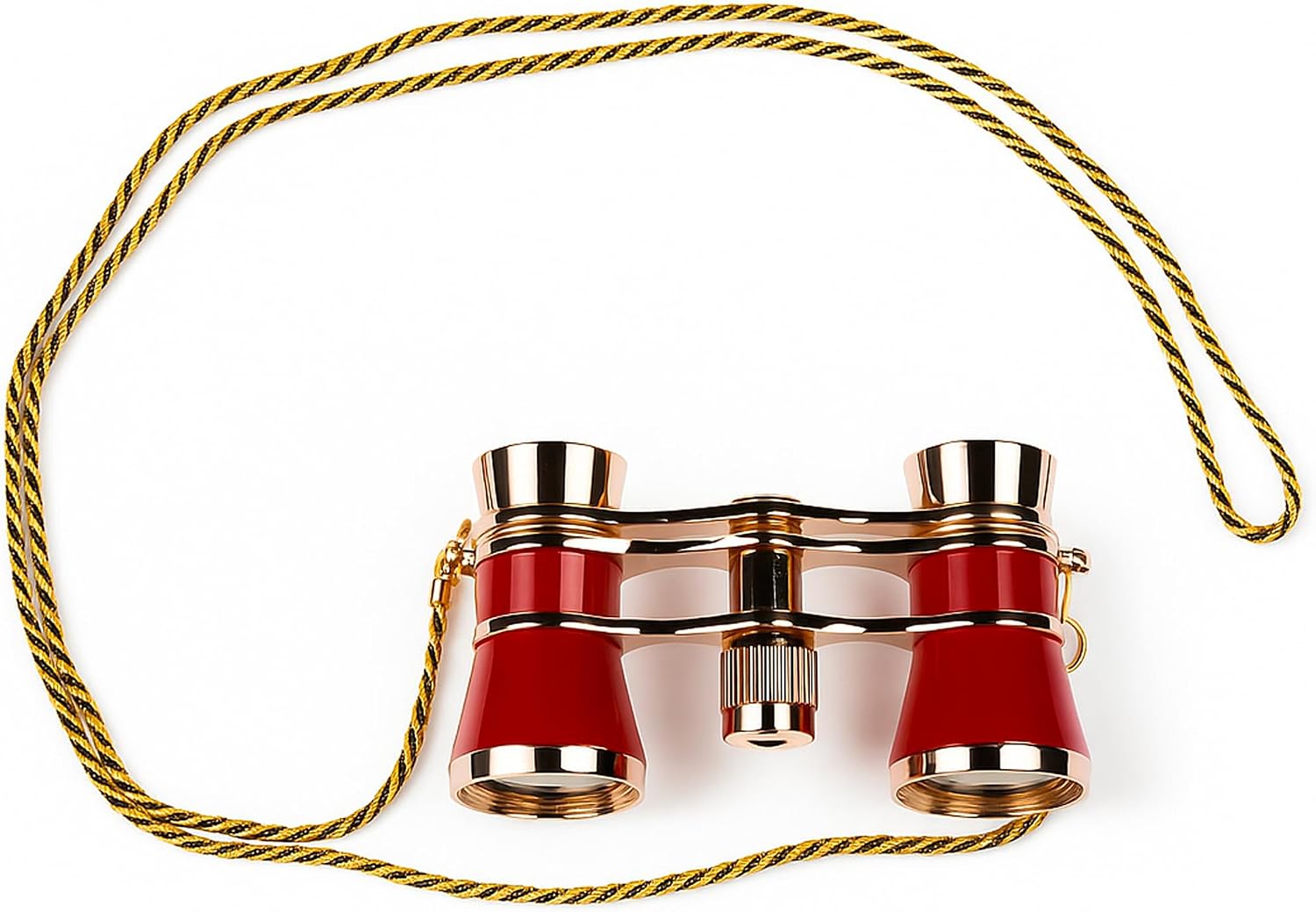 HQRP 3x25 Opera Glasses Theater Binoculars, w/Crystal Clear Optic (CCO), Burgundy with Golden Trim, w/Necklace Chain, for Adults Kids Women in Musical Concert Sport Events etc.