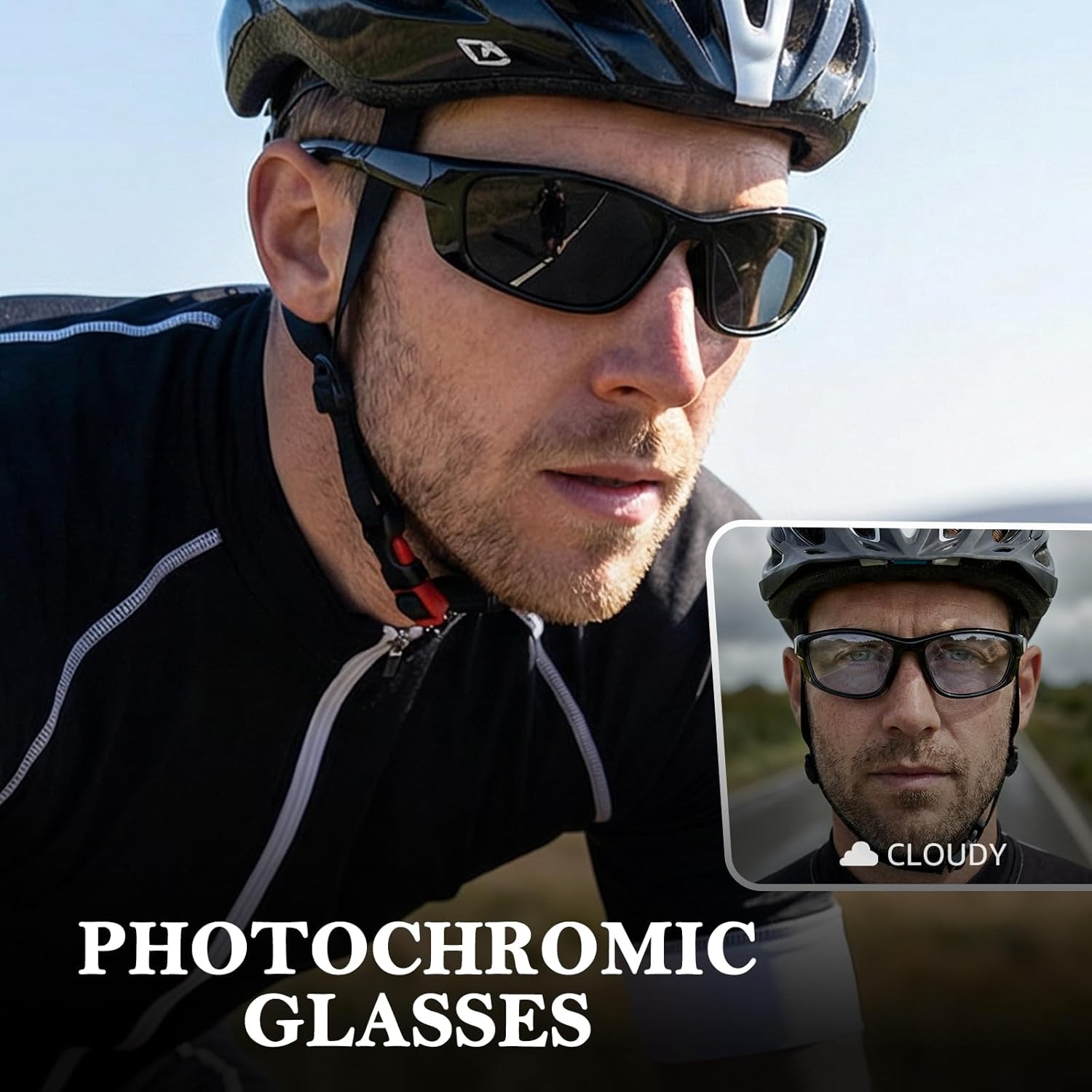 Myiaur Polarized Running Sunglasses for Men Women, UV400 Photochromic Sun Glasses Ideal for Sports Driving Cycling Fishing