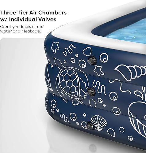 Miniatura 2 de GALVANOX Alberca sobre el suelo (10x6 pies) Alberca extra grande para la familia, niños y adultos (azul medianoche)