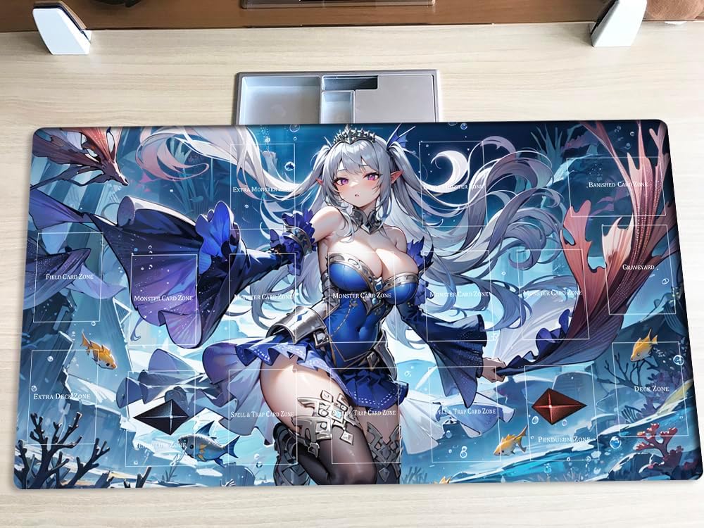 New Mlikemat Playmat Tearlaments Scheiren TCG CCG OCG Trading Card Game Mat with Zones + Free Bag (ZD014-645-A)