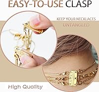 Vista 2 de Dailyacc Collar de la suerte con cierre de capas de oro de 18 quilates y plata, múltiples cierres de collar para separador de aspecto en capas