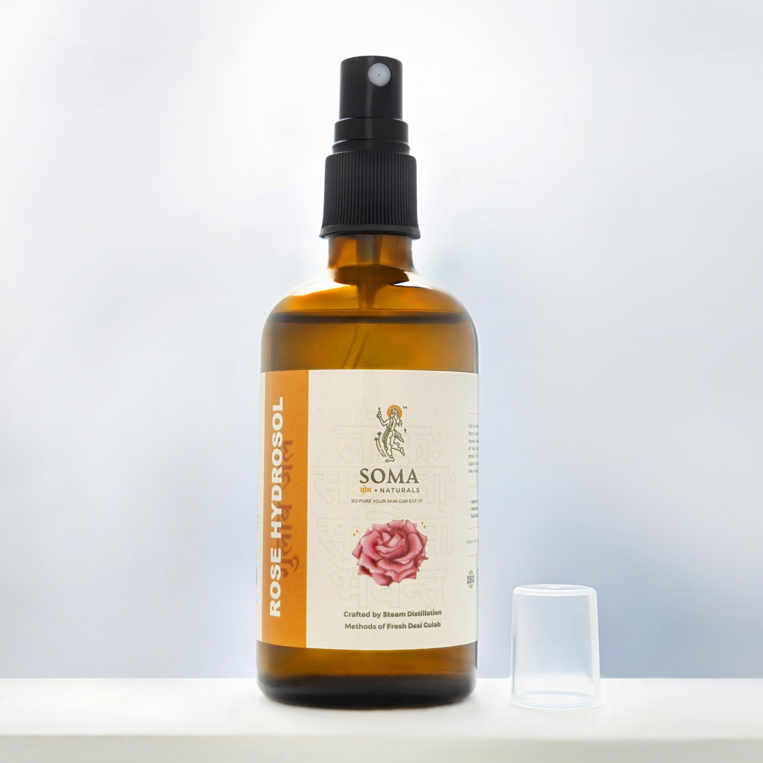 Rose Hydrosol for Men & Women | 100% Natural & Steam Distilled |Soothes, tightens, balances, and improves skin| Plant-Based Facial Mist & Toner | Hydrating & Refreshing | 100ml