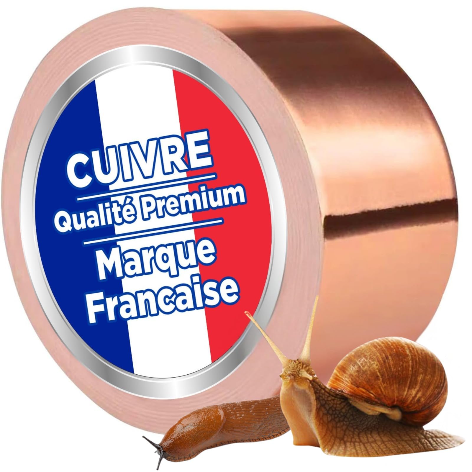 Cuivre Limace Feuille De Cuivre 30 Mm X 30 M Ruban Cuivre, EMI Blindage Adhésif, Bande De Cuivre Anti Limace Pour La Mise à La Terre, La Soudure Et La Protection Contre