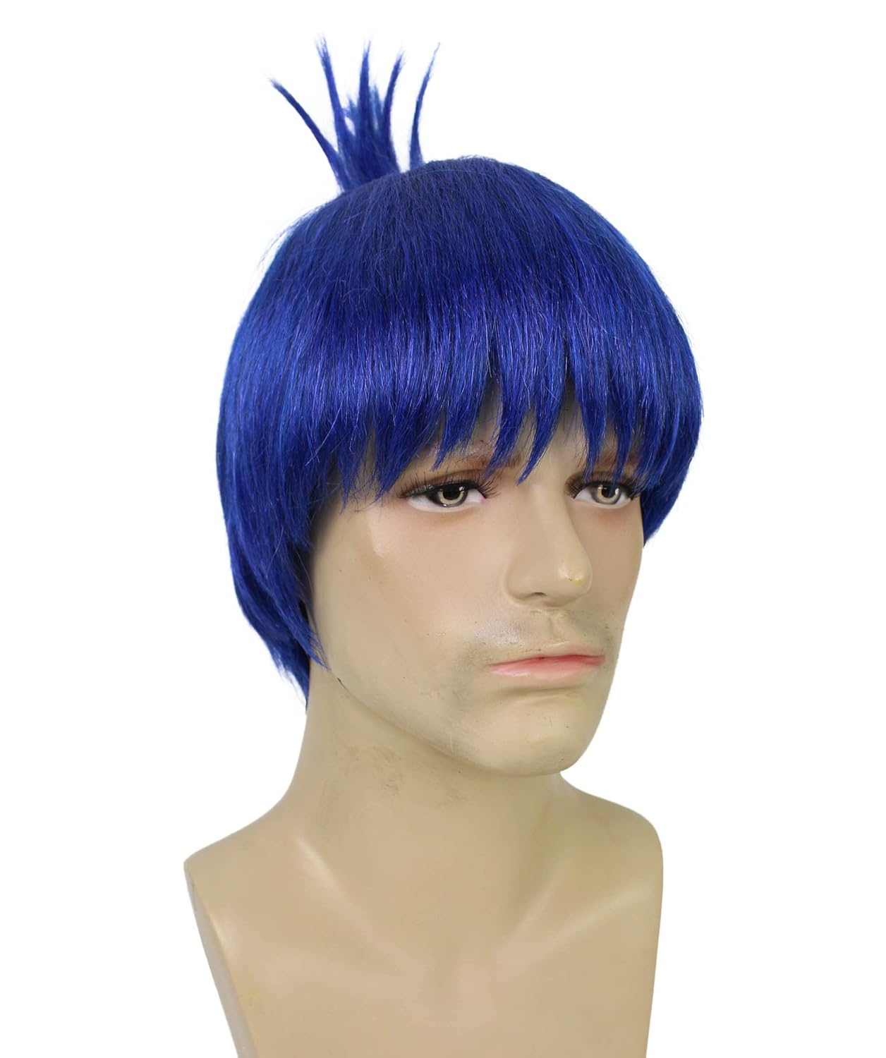 Adult Men’s Anime Monster Hunter Guy Black Topknot-styled Wig, Perfect for Halloween and Anime-themed Group Parties, Flame-retardant Synthetic Fiber