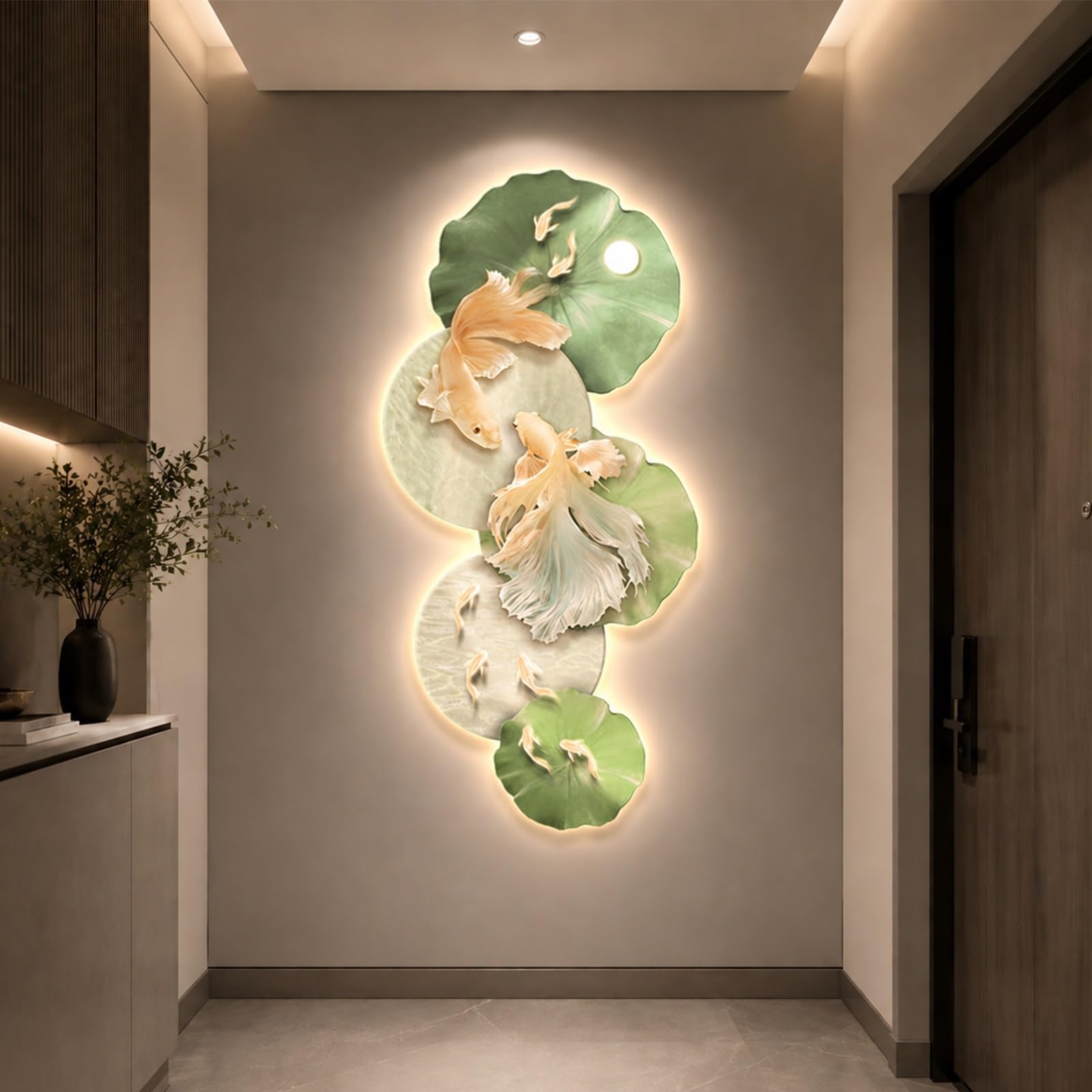 Cuadro LED 3D para iluminar paredes oscuras solucion decorativa de cristal con mando remoto