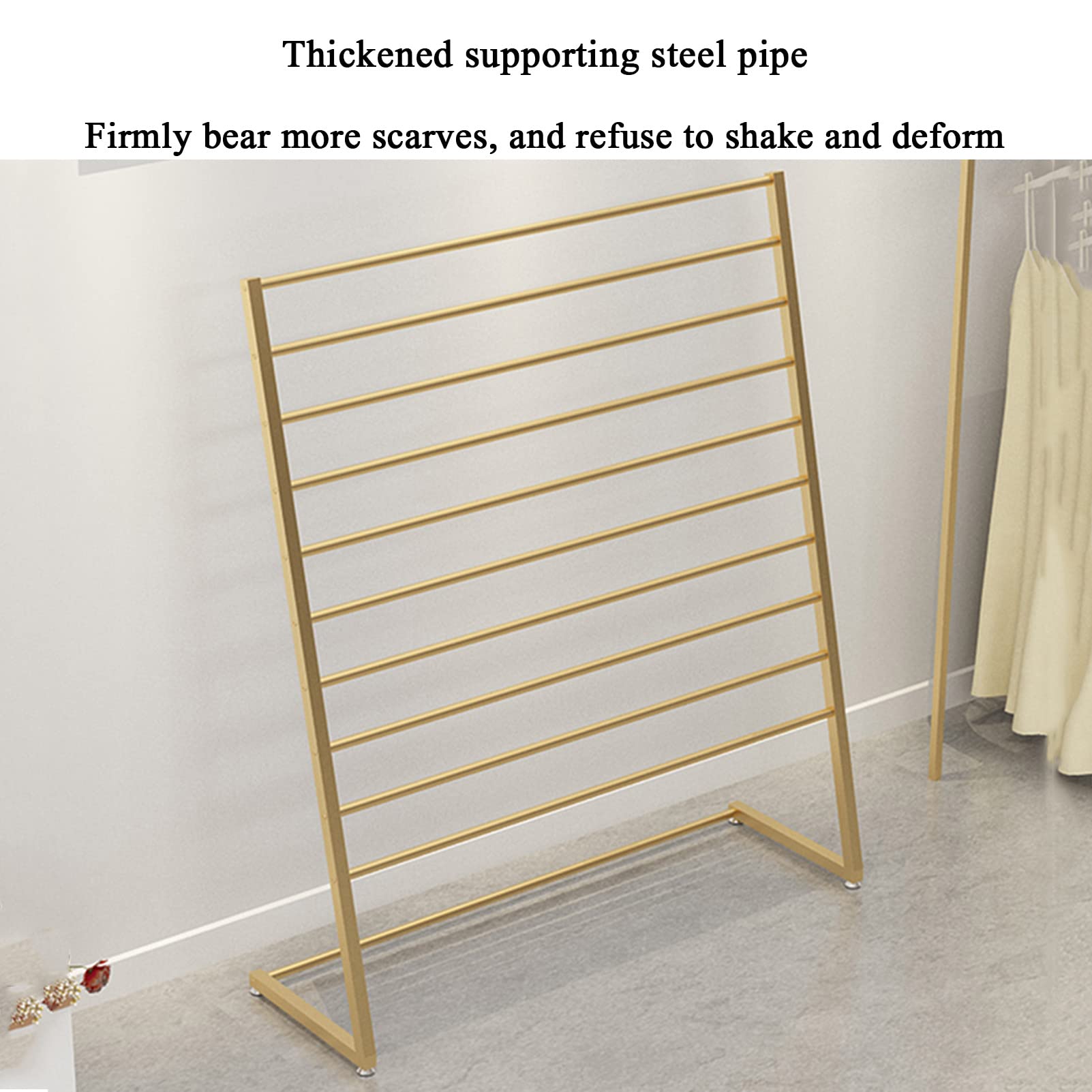 Supporto per sciarpe in metallo per organizzare i vestiti, espositore multifunzione per coperte, lenzuola, scialli, cinture, pantaloni, cravatte e altro ancora, scaffale e supporto commerciale