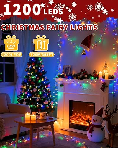 Miniatura 2 de Guirnalda de luces de Navidad para interiores y exteriores, 8 modos de temporizador impermeable, enchufable, luces LED con control remoto para