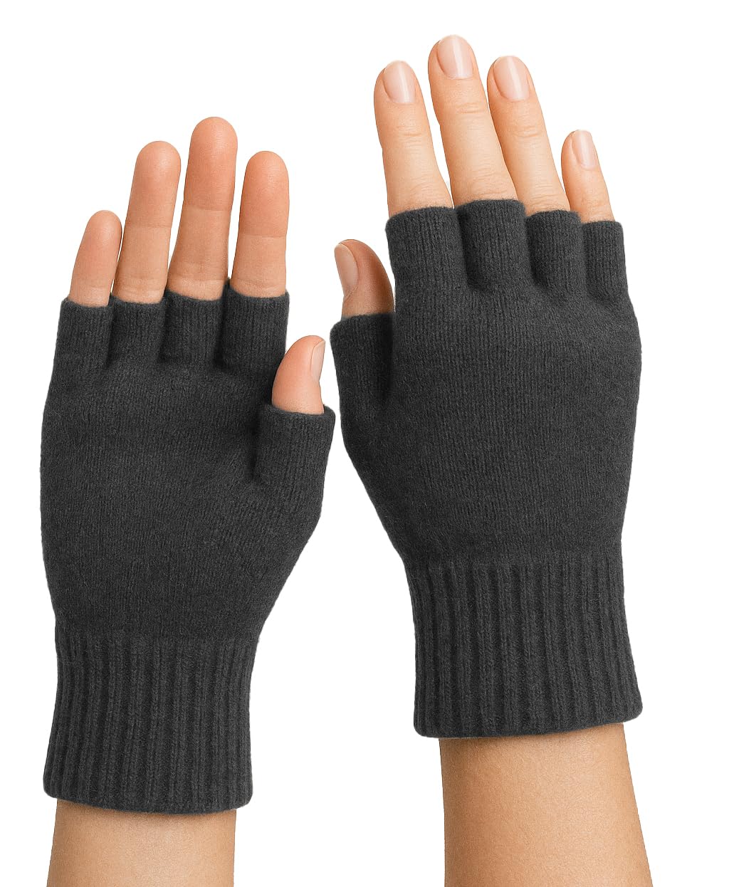 Guanti mezze dita in Lana al 70% e Cashmere al 30% - Donna - Artigianale - Made in Italy