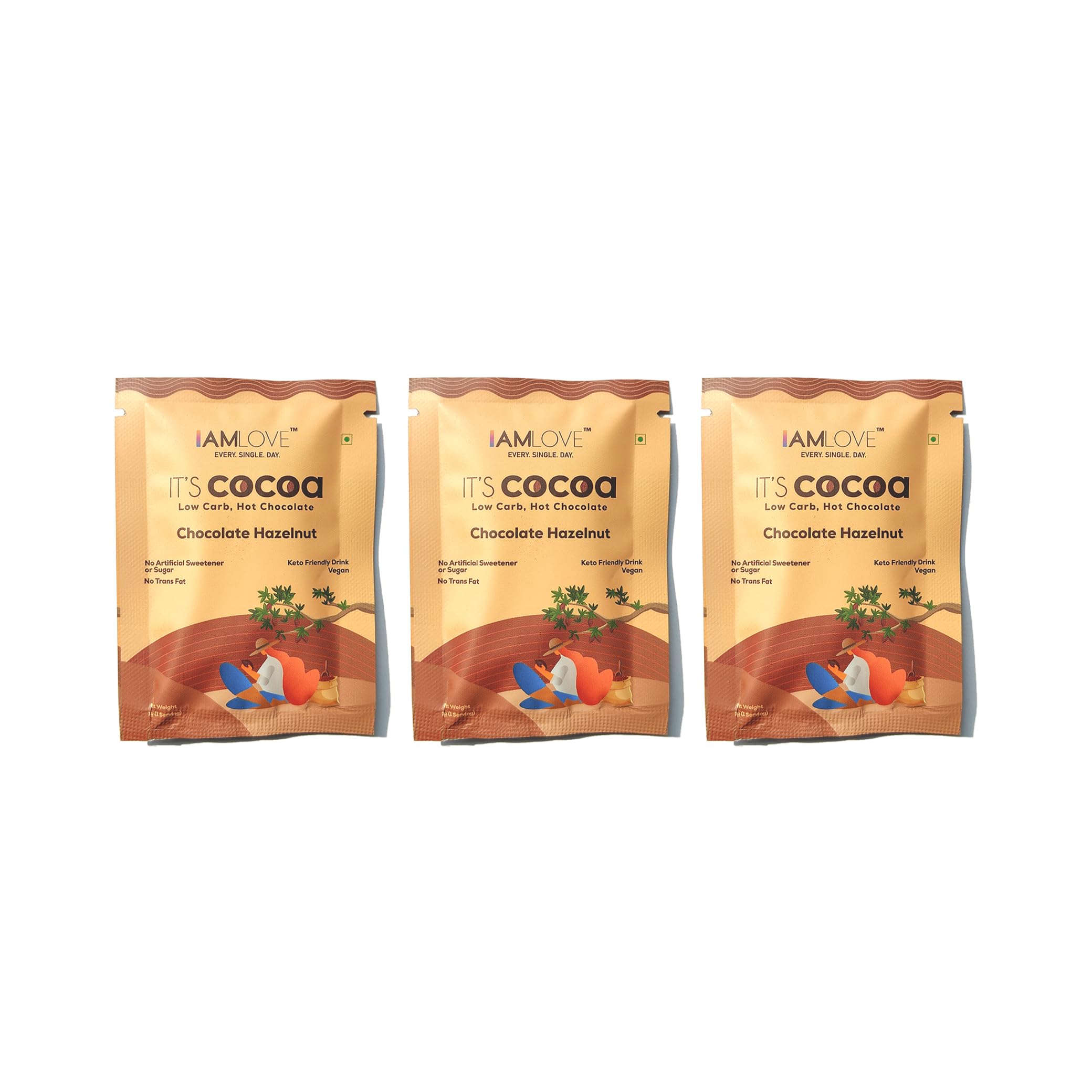 I AM LOVE Sugar Free Hot Chocolate Mix -Hazelnut Chocolate Trial Pack | Low Carb, Zero Added Sugar & Vegan | Keto Friendly Hot Chocolate |3 Sachets | 12g - Each (B0CS6RD9NZ) Amazon Price History, Amazon Price Tracker