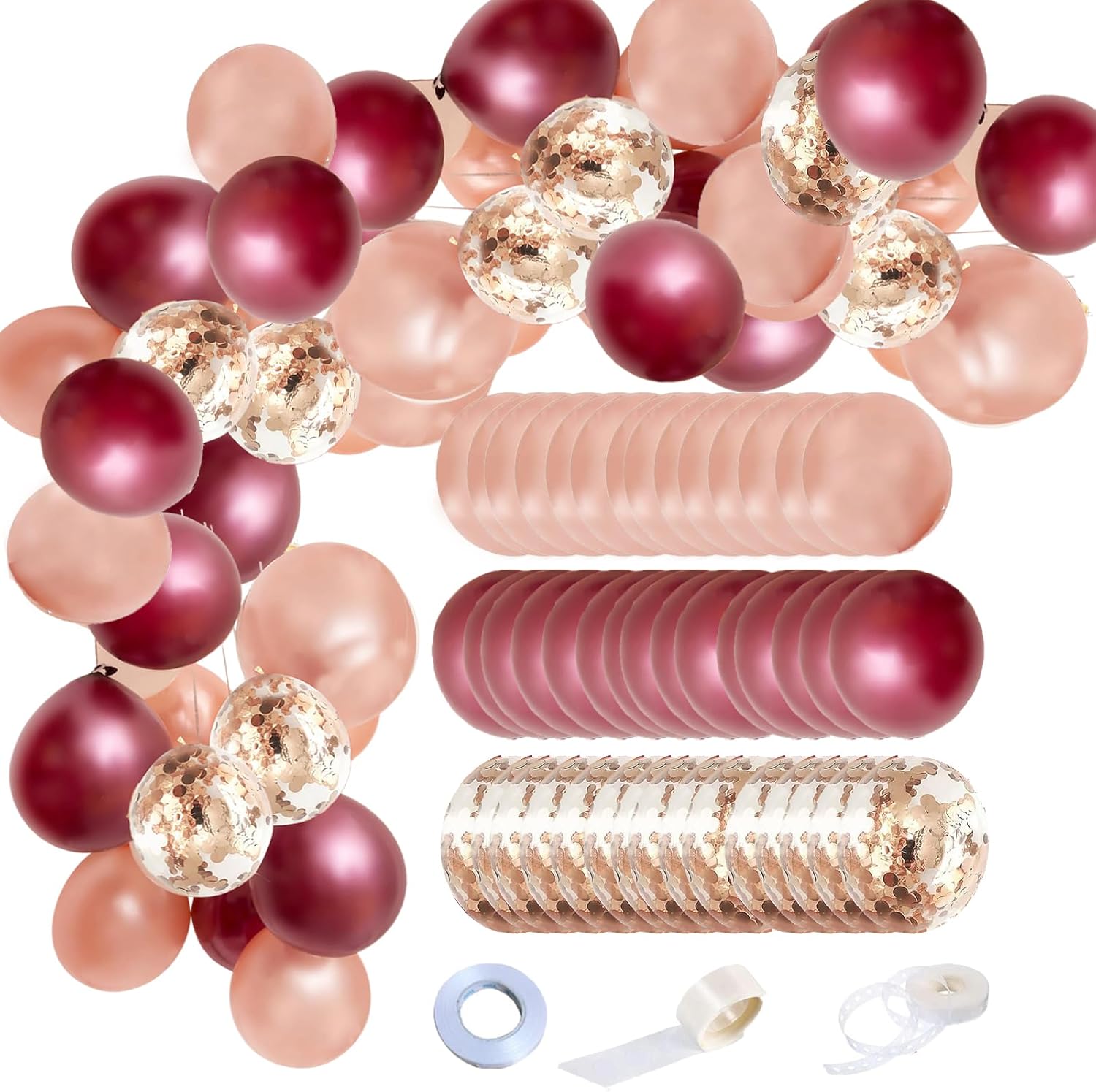 Burgundy Rose Gold Balloon Garland/Burgundy Rose Gold