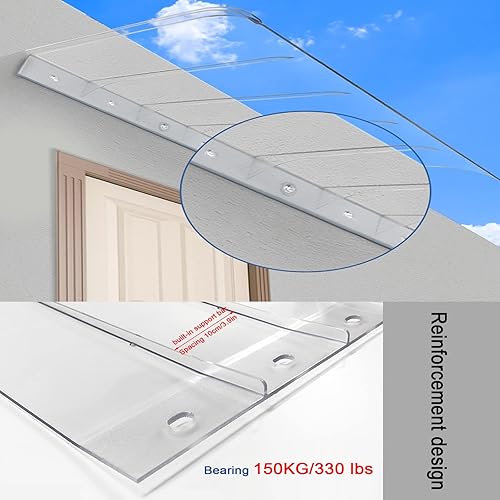 Miniatura 6 de Toldo moderno de policarbonato para puerta delantera, toldo invisible para puerta, puerta delantera al aire libre, toldo para puerta delantera,