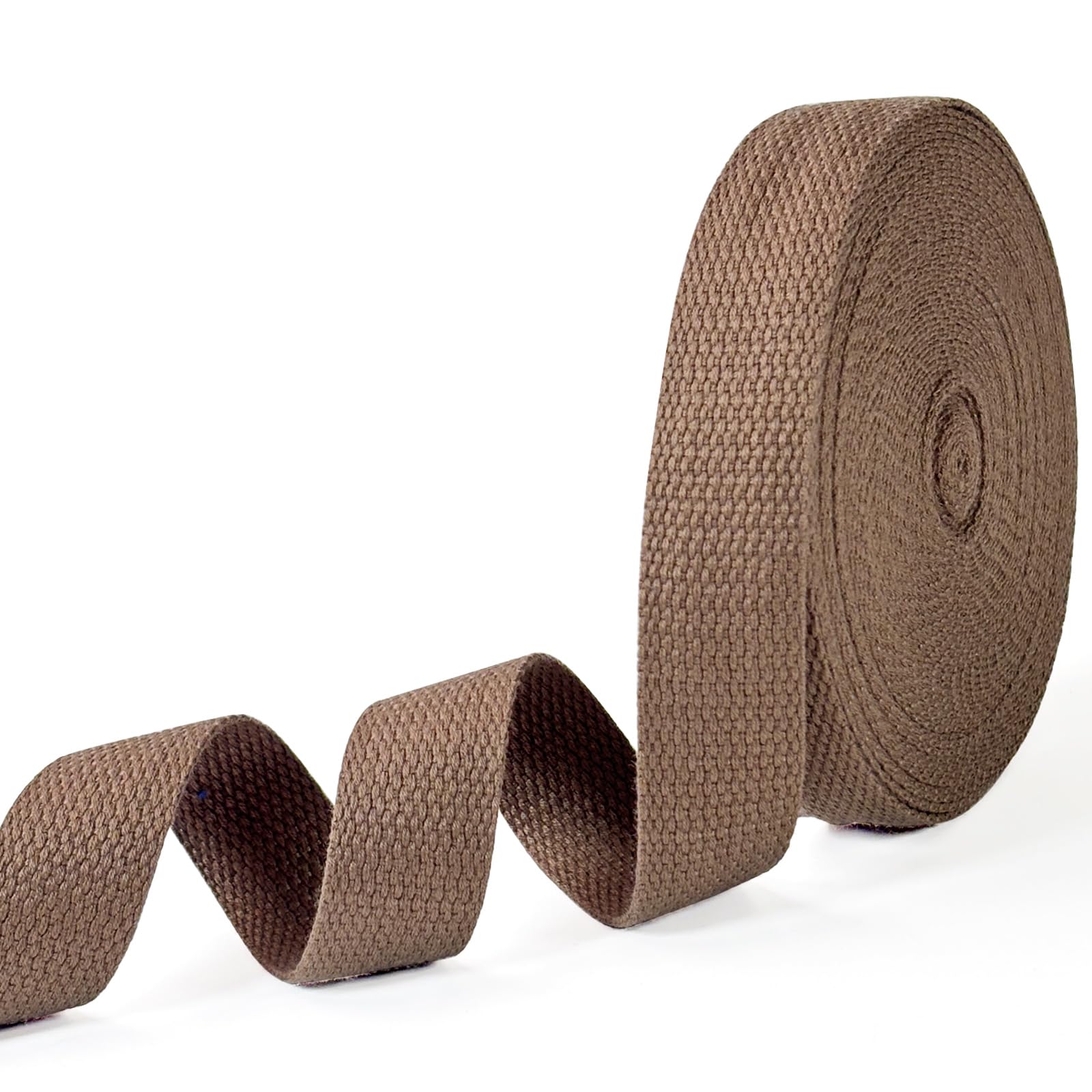 1 Inch x 10Yards Brown Cotton Webbing for Bag Handles & Crafts - Soft, Durable, Weave Webbing for Cloth Tote Bag Straps Making, DIY Crafts Decoration-image-25