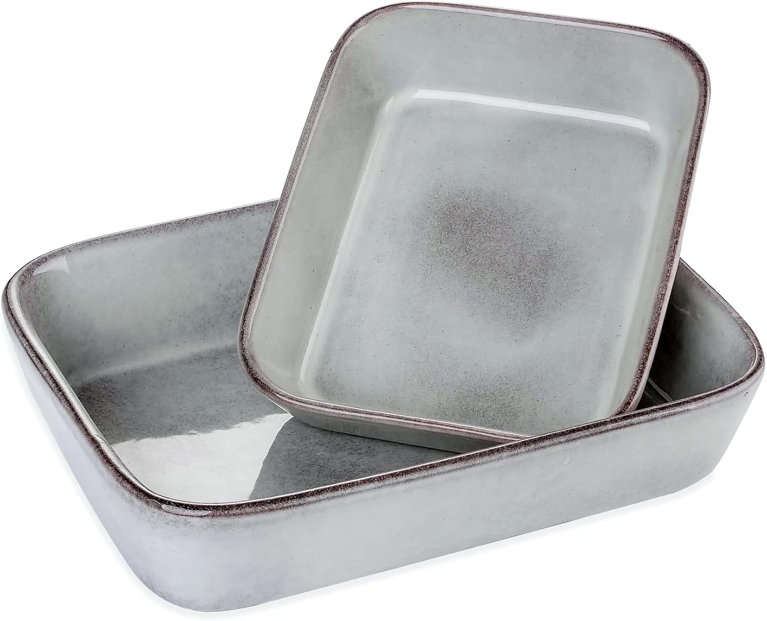 vancasso Thira Glaze Stoneware Oven Dish Set, Grey