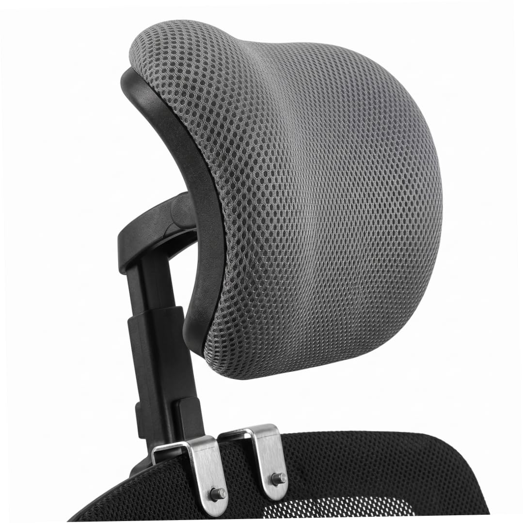Faticenic Office Chair Headrest Attachment, Breathable Office Chair Headrest No-Drill Adjustable Neck Support for Women Men, S, Attachment, For