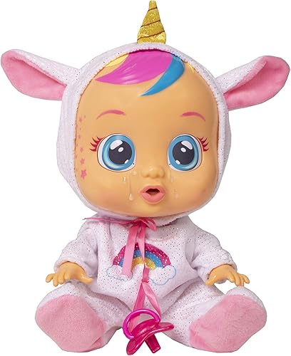 Miniatura 2 de Cry Babies Dreamy the Unicorn - Muñeca de bebé de 12 pulgadas | Pijama brillante de arcoíris extraíble para niñas y niños de 18 meses en adelante,
