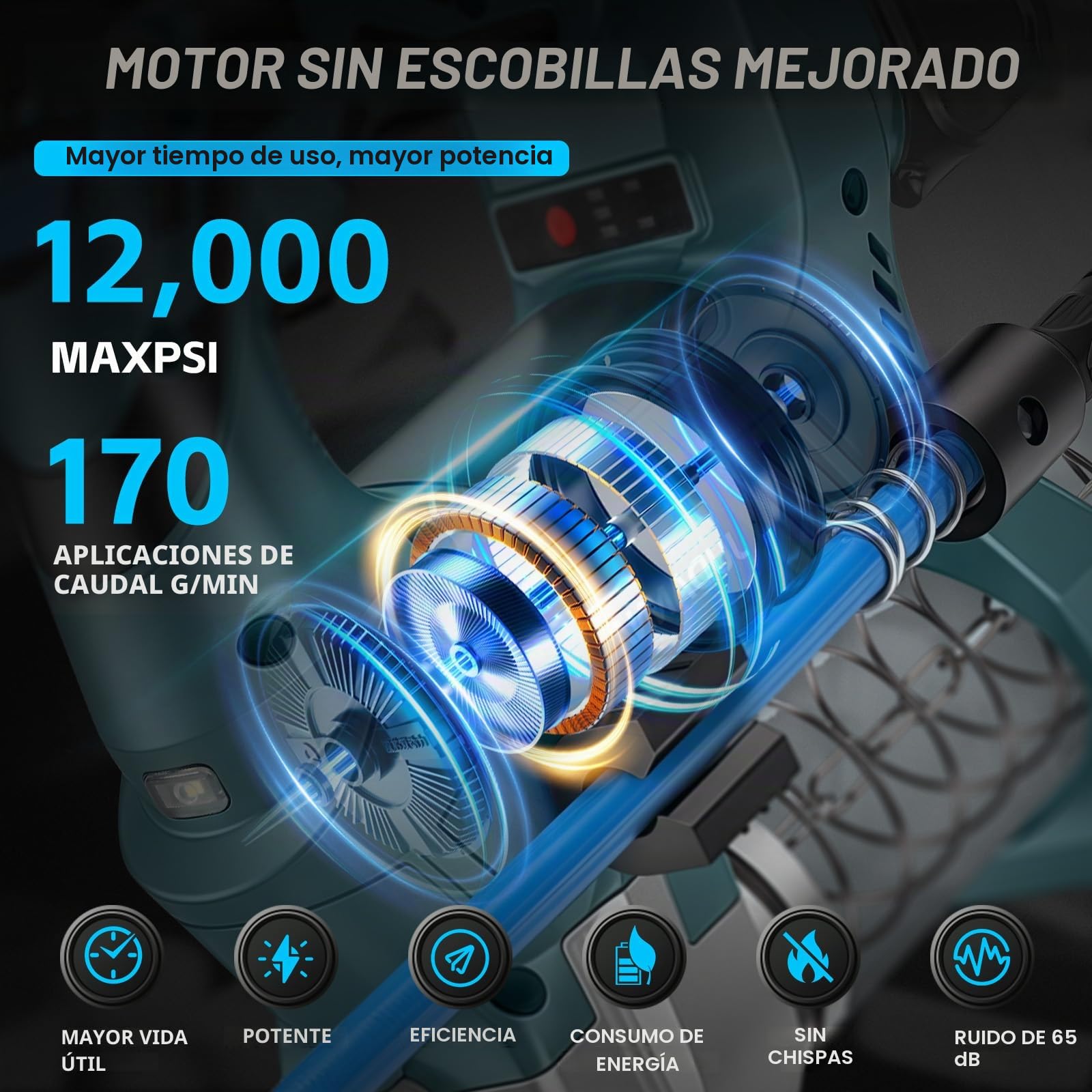 Pistola engrasadora para Makita de 18 V batería, 12000 PSI 160 g/min, prensa de engrase eléctrica, batería de 18 V, motor sin escobillas, indicador LED, engrasadora cuantitativa para máquinas pesadas