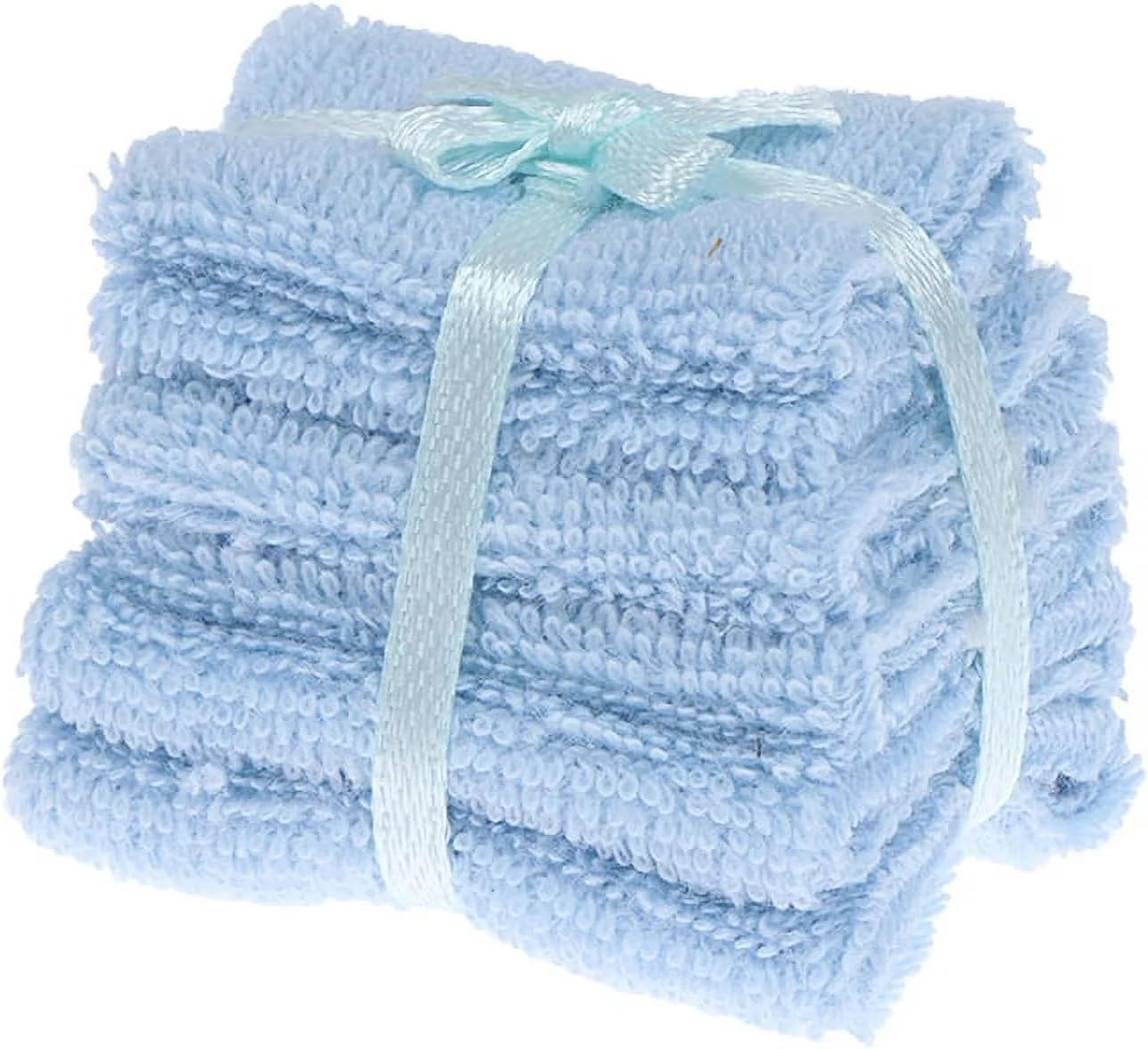 Blue 1/12 Miniature Bathroom Towels Dollhouse Decoration Accessories, DIY Micro Landscaping Decor