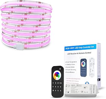 شريط إضاءة LED COB للتحكم عن بعد بتردد لاسلكي GIDEALED،شريط إضاءة LED RGB FCOB