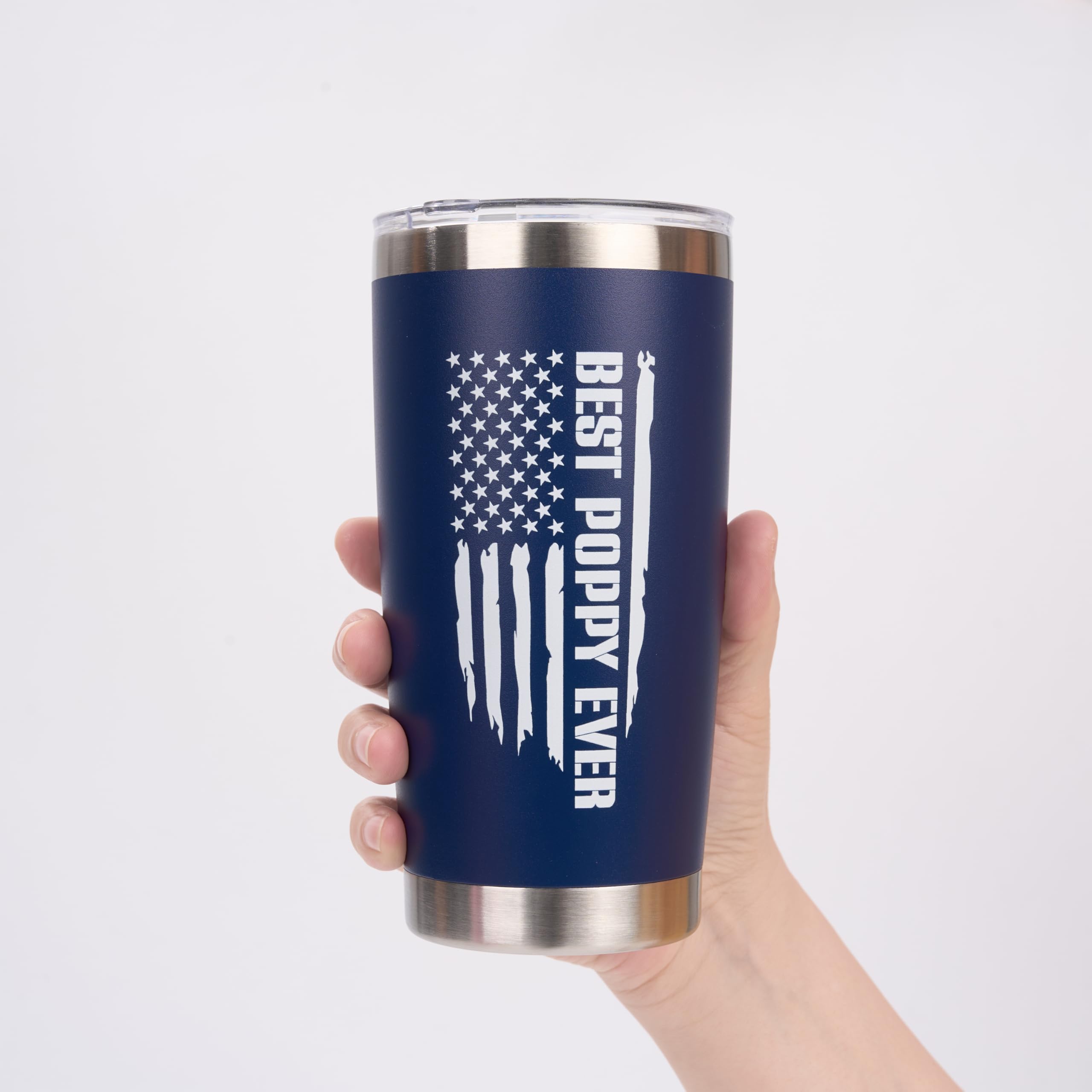 Poppy Gifts - Gift for Poppy from Grandkids - Fathers Day Christmas Birthday Gifts Idea - Tumbler 20Oz Stainless Steel