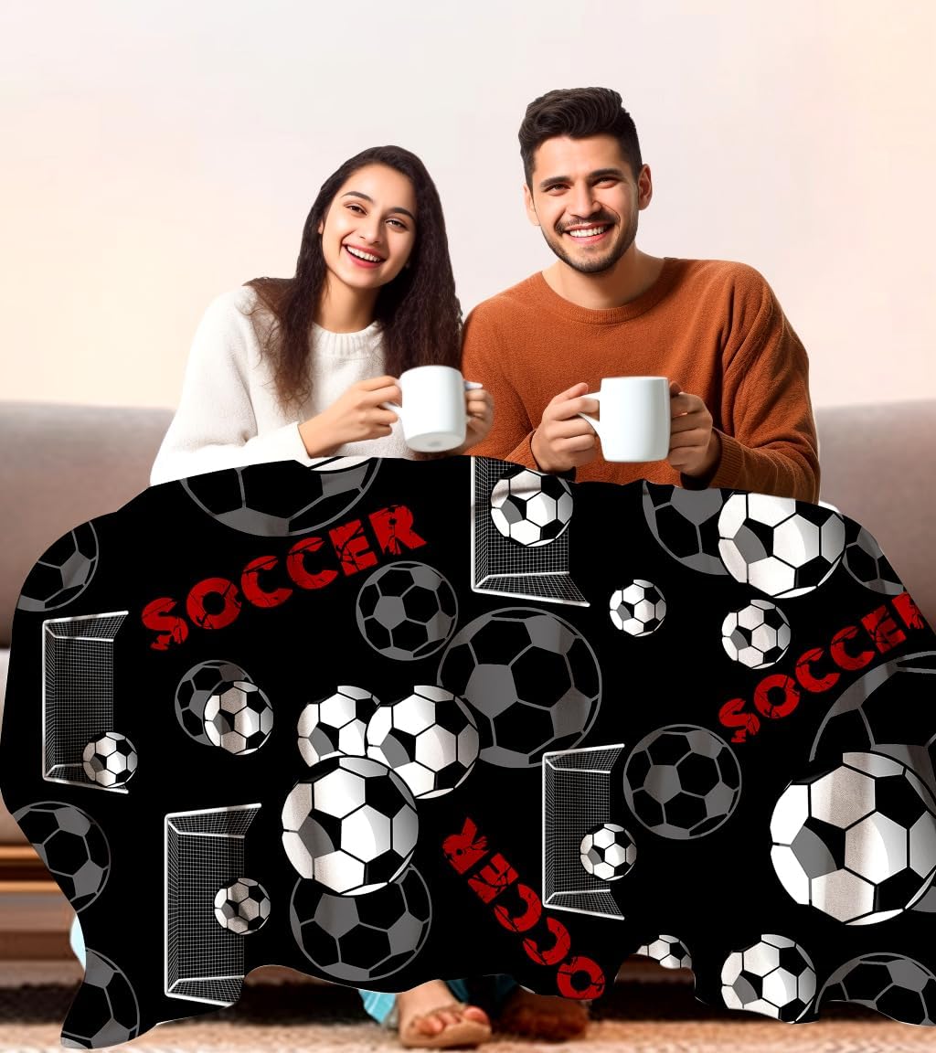 Soccer Blanket Gifts Soft Cozy Baskteball Throw Blanket Sofa Bedroom Home Decor for Teen Boys Girls Adults Sports Lovers 80"X60"