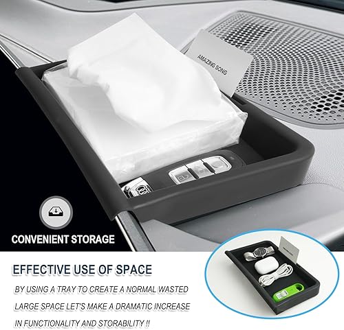 Miniatura 9 de Ruiya Organizador de consola central para BMW X5X6X7 2020-2024, accesorios de material ABS con orificio USB, organizador de consola central