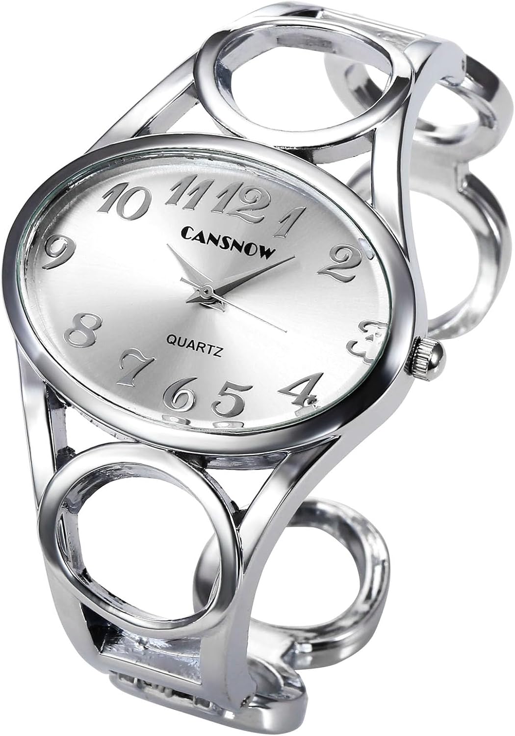 Top Plaza Women Fashion Silver Tone Circle Band Arabic