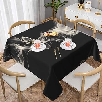 Square Decorative Tablecloth 54"x54" tablecloths Coffee Table Cloths Washable and Reusable A wisp of Smoke Prints