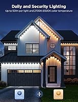 Vista 3 de Govee Permanent Outdoor Lights Pro, 200ft with 120 RGBIC LED Lights for Daily and Accent Lighting, 75 Scene Modes for Outdoor Decor, IP67 Blanco