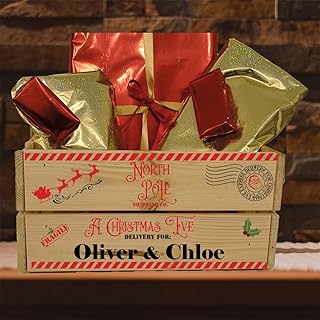 Personalised wooden Christmas Eve Crate Personalised North Pole Delivery Christmas Eve wooden Box Xmas Eve Treats Box