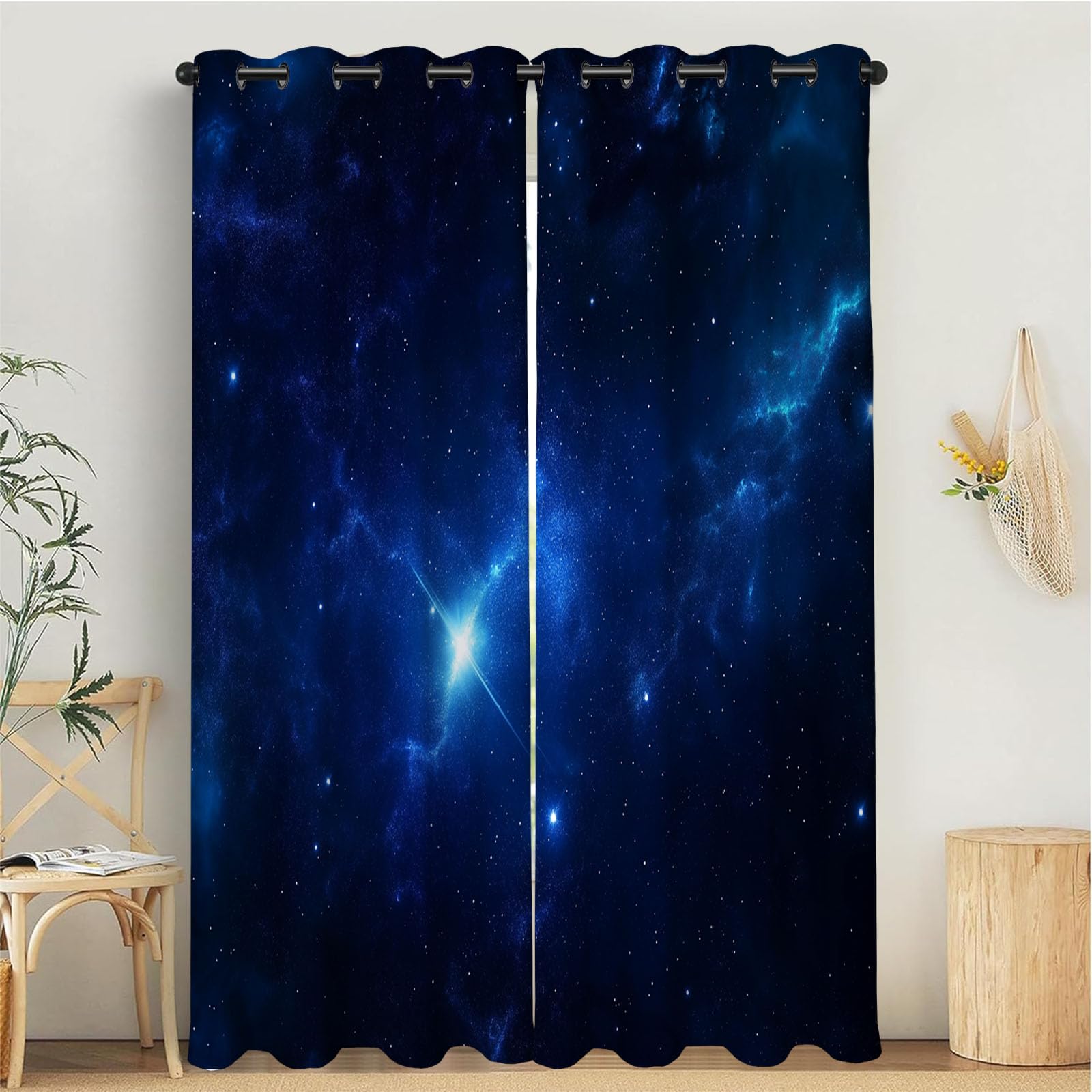 Rideaux Isolants Thermiques Lot de 2 Rideau Occultant Grande Dimension Ciel Nocturne Fantastique