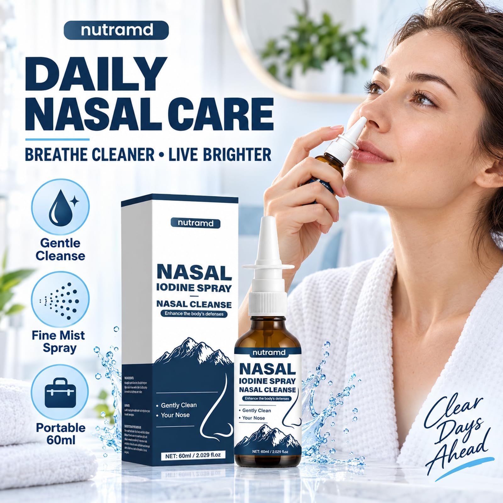 Nutramd Iodine Nasal Spray, Daily Nasal Cleanse & Care Mist with Iodine & Fulvic Acid, Fine Mist Non-Medicated Nasal Spray for Dry Air, Travel & Daily Use(1pc) — Amazon image 7