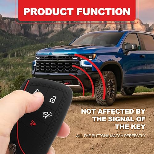 Miniatura 7 de Protector inteligente para llavero de silicona compatible con GMC Sierra 2022 2023 y Chevy 2022 2023 funda de goma de silicona para llavero (2