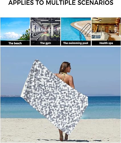 Miniatura 6 de Abstract Grey Bath Towels for Bathroom Set - Luxury Towels Gifts for Women,Quick Dry Beach Kitchen Hand Hair Face Yoga Workout Gym Towel and Dish