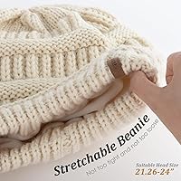 Vista 34 de FURTALK Gorros de invierno para mujer, con forro polar, gorro de punto holgado y cálido, gorro de esquí Gris claro