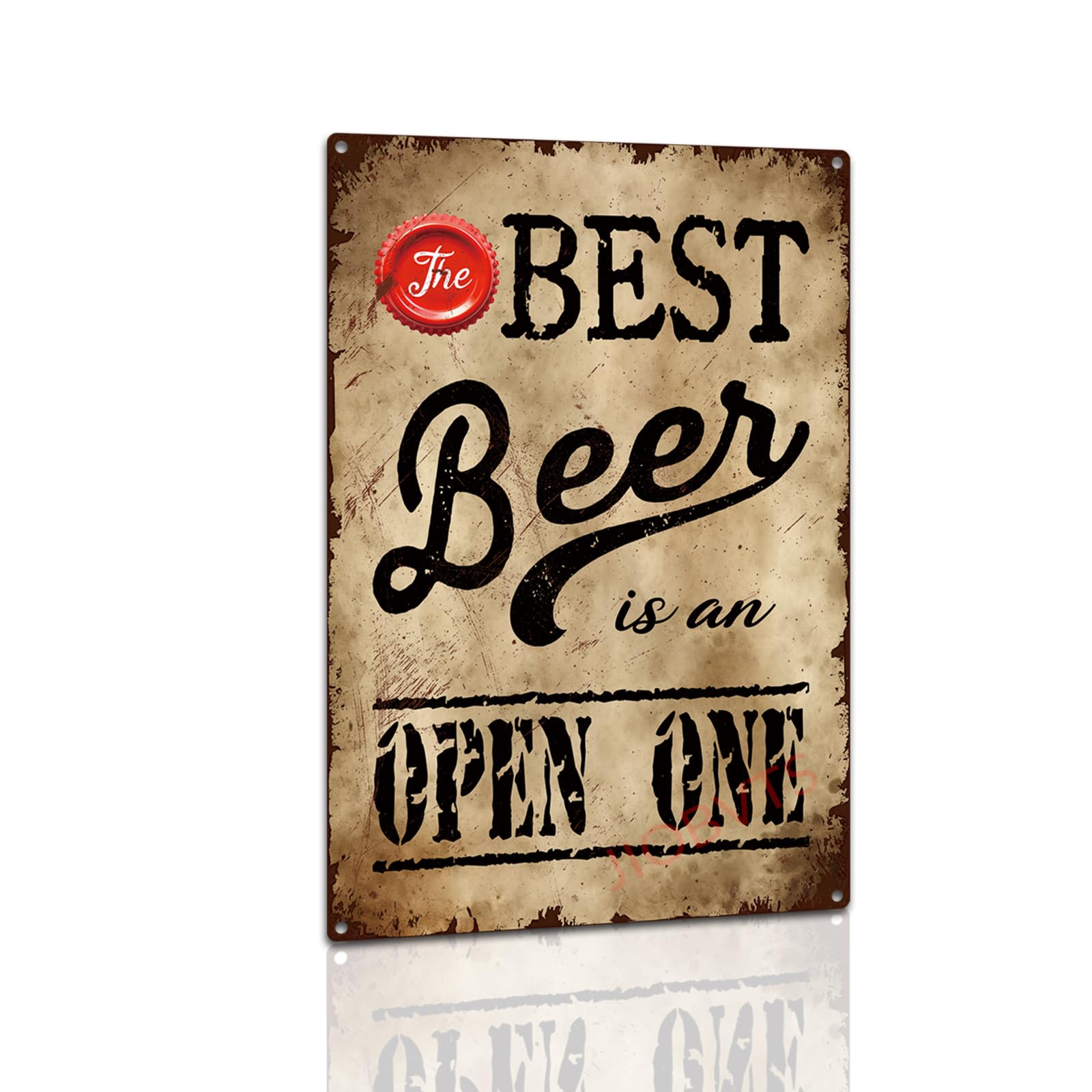 peiyeety Vintage Tin Sign The Best Beer is an Open One Metal Signs Beer Theme for Home Man Cave Bar Room Garage Decor 8x12inch