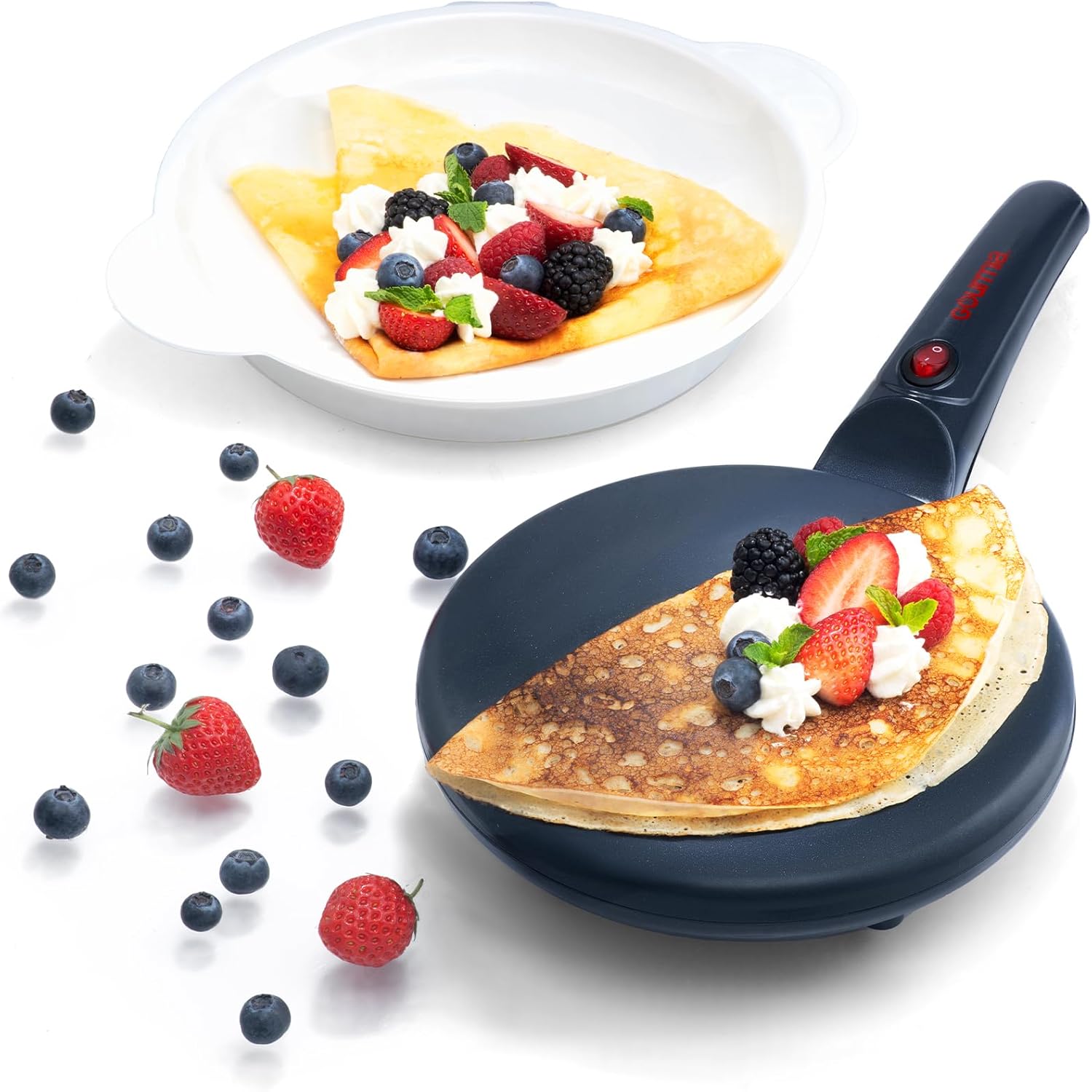 Gourmia 8” Crepe Maker – Nonstick Ceramic Electric Griddle for Crepes