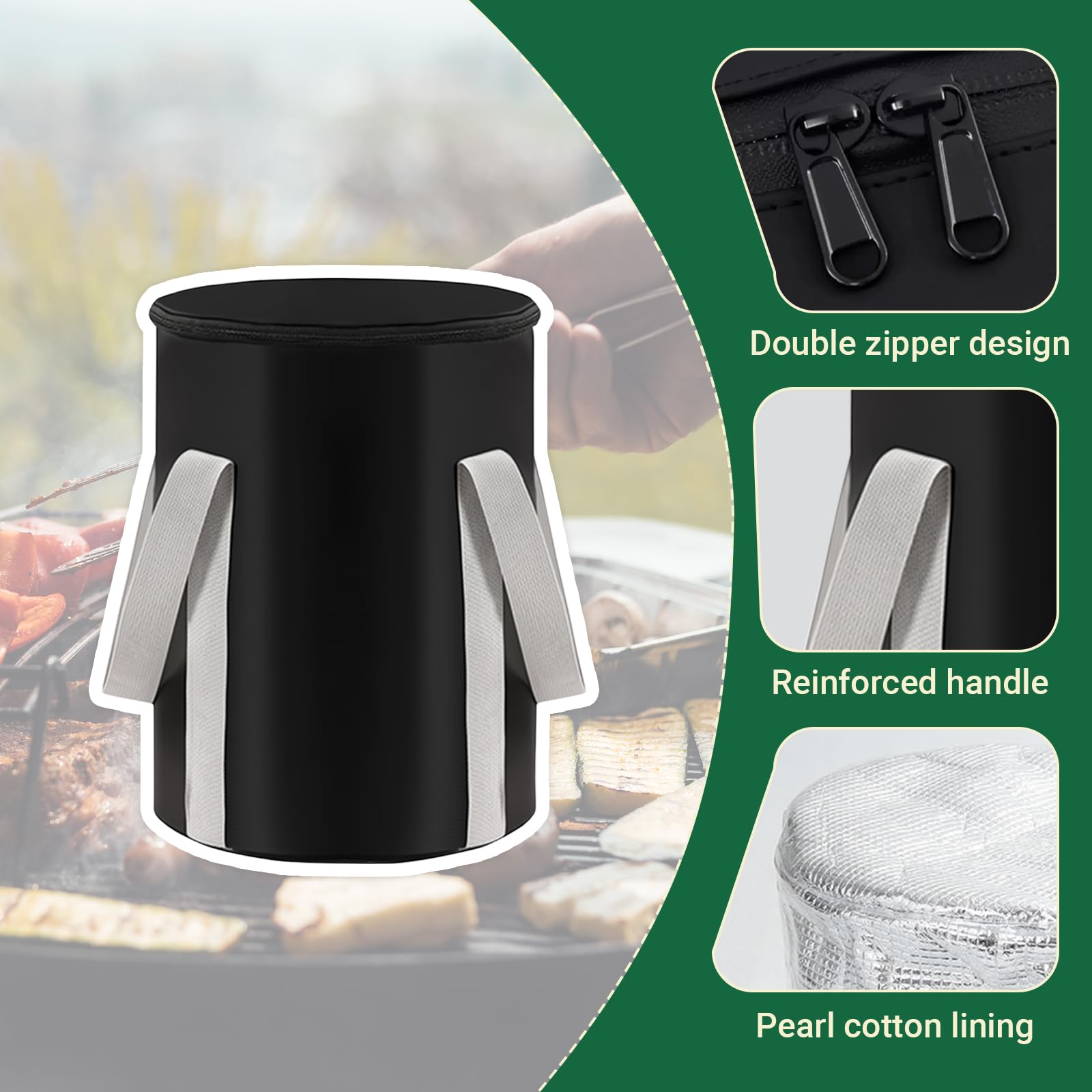 Borsa per pellet di legno da 9,1 kg, contenitore impermeabile per barbecue e affumicatore, mantiene i pellet asciutti, portatile, per barbecue all'aperto (1 pezzo, 9,1 kg)