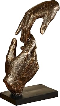 Touch of Class Loving Hands Table Sculpture, Bronze | 11.5 Inch Height, Resin Art Accent, Home Decor Statue, Love Sign, For Desk Aesthetic